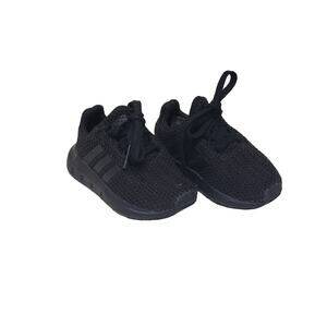 Adidas Black Mesh Tie Kids Shoes Sneakers • Size 4K Kids